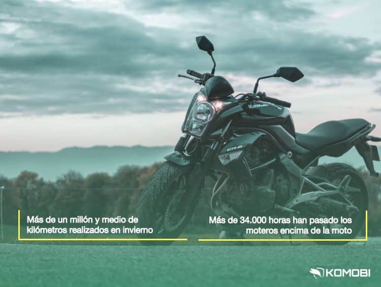 ¿Cuántos kilómetros han realizado en invierno los moteros?